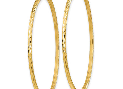 14k Diamond-cut Square Tube Endless Hoop Earrings (Style TF1001)