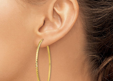 14k Diamond-cut Square Tube Endless Hoop Earrings (Style TF1001)