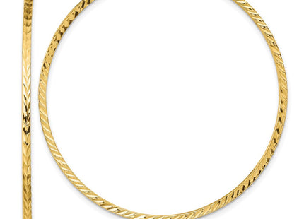14k Diamond-cut Square Tube Endless Hoop Earrings (Style TF1001)