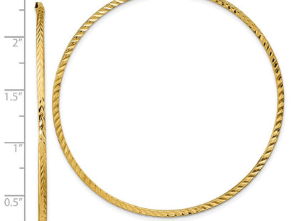 14k Diamond-cut Square Tube Endless Hoop Earrings (Style TF1002)