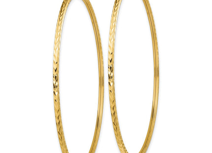 14k Diamond-cut Square Tube Endless Hoop Earrings (Style TF1003)