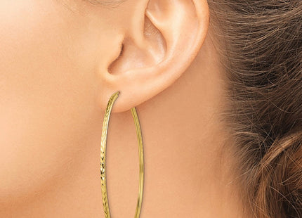14k Diamond-cut Square Tube Endless Hoop Earrings (Style TF1003)