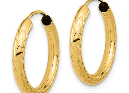14K gold hoop earrings, alternate view