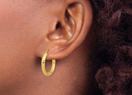 14K gold hoop earrings, another view