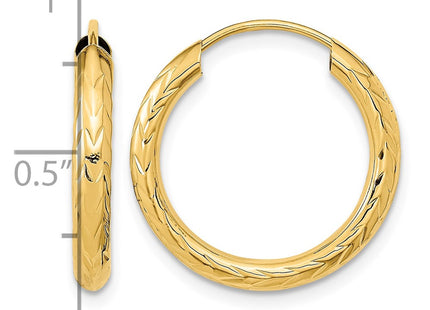 14K gold hoop earrings, further view