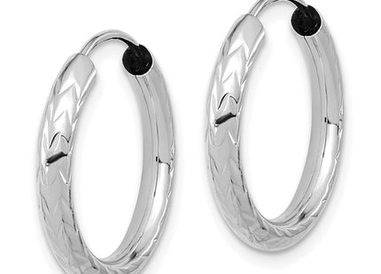 14K white gold hoop earrings, alternate view