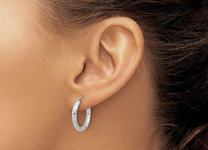 14K white gold hoop earrings, another view