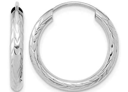 14K white gold hoop earrings