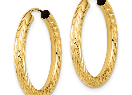 14K gold hoop earrings, alternate view