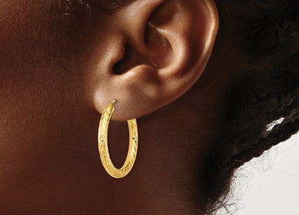 14K gold hoop earrings, another view
