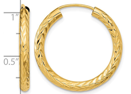 14K gold hoop earrings, further view
