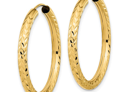 14K gold hoop earrings, alternate view
