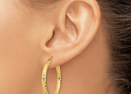 14K gold hoop earrings, another view
