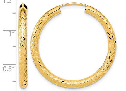 14K gold hoop earrings, further view