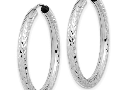 14K white gold hoop earrings, alternate view