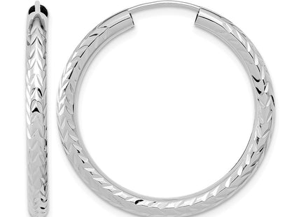 14K white gold hoop earrings
