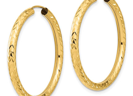 14k Polished & D/C Endless Hoop Earrings (Style TF1007)