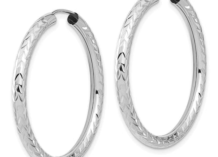 14K white gold hoop earrings, alternate view