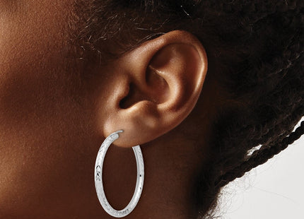 14K white gold hoop earrings, another view