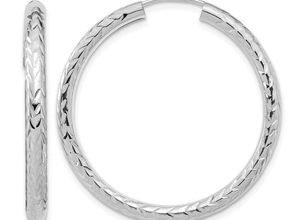 14K white gold hoop earrings