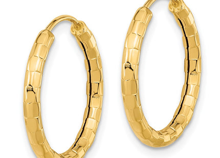 14K gold hoop earrings, alternate view