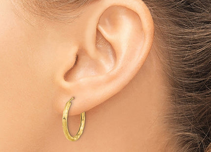 14K gold hoop earrings, another view