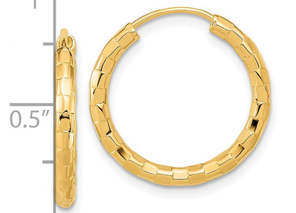 14K gold hoop earrings, further view