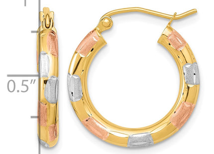 14K gold hoop earrings, further view