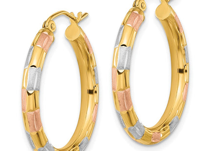 14k Yellow & Rhodium Earrings Style TF1019 - Classique Jewelry Inc.
