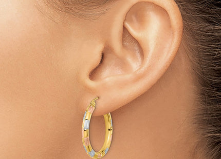14k Yellow & Rhodium Earrings Style TF1019 - Classique Jewelry Inc.