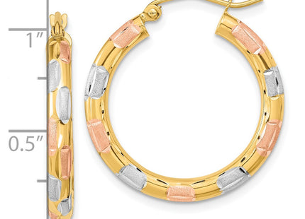 14k Yellow & Rhodium Earrings Style TF1019 - Classique Jewelry Inc.