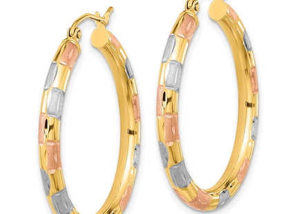 14k Yellow & Rhodium Earrings Style TF1020 - Classique Jewelry Inc.
