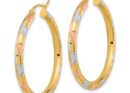 14K gold hoop earrings, alternate view