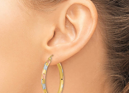 14K gold hoop earrings, another view