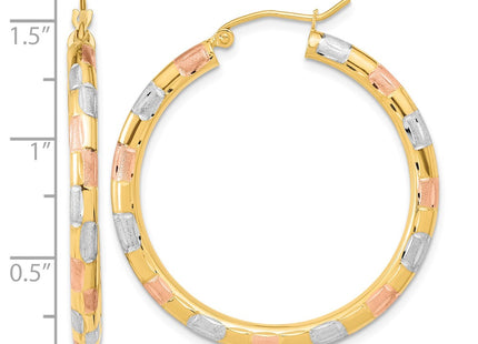 14K gold hoop earrings, further view