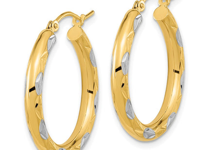 14K white gold hoop earrings, alternate view