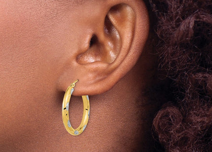 14K white gold hoop earrings, another view