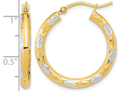 14K white gold hoop earrings, further view