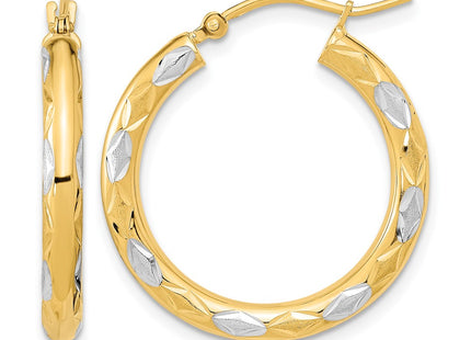 14K white gold hoop earrings