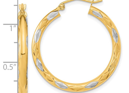 14k Yellow & Rhodium Earrings Style TF1025 - Classique Jewelry Inc.