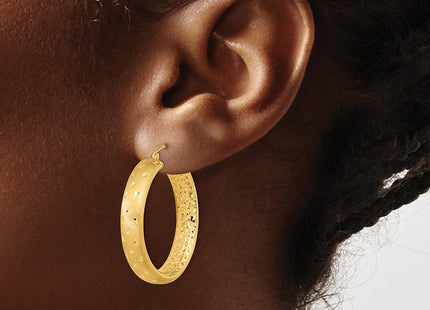 14K gold hoop earrings, another view