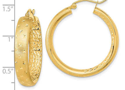 14K gold hoop earrings, further view