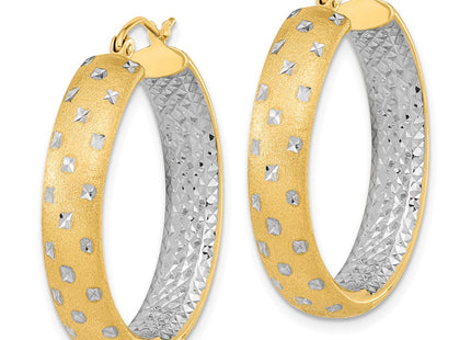 14K white gold hoop earrings, alternate view