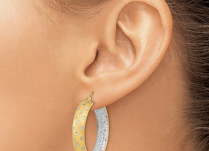 14K white gold hoop earrings, another view
