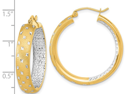 14K white gold hoop earrings, further view