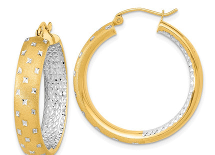 14K white gold hoop earrings