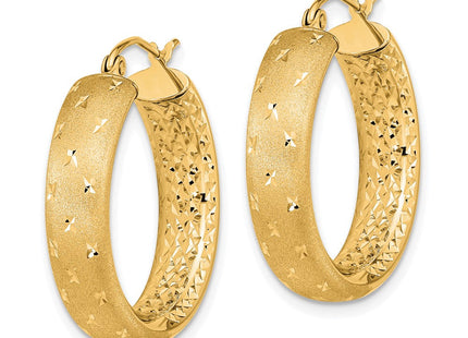 14K gold hoop earrings, alternate view