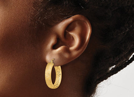 14K gold hoop earrings, another view