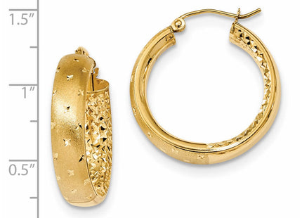 14K gold hoop earrings, further view
