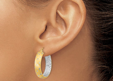 14k Yellow & Rhodium Earrings Style TF1046TT - Classique Jewelry Inc.